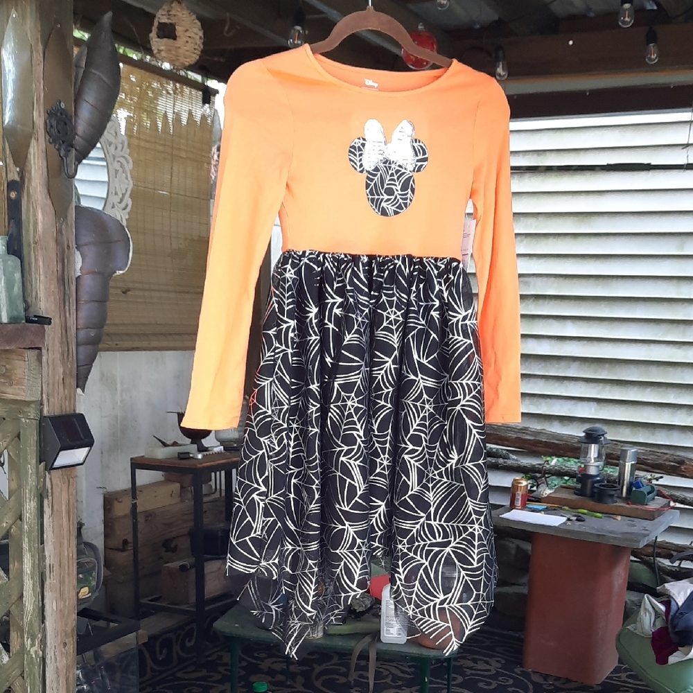 Disney Orange and Black Long Sleeve Sundress